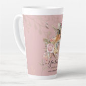 PERSONALIZED Boho Fox Feathers Herdenking Gift Latte Mok (Linkerhoek)