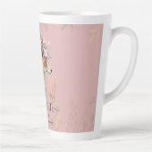 PERSONALIZED Boho Fox Feathers Herdenking Gift Latte Mok (Rechts)