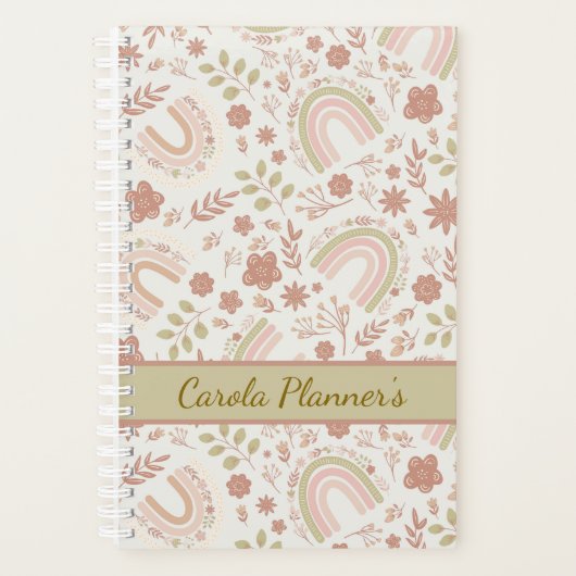Personalized Boho Rainbow Planner (Devant)