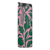 Personalized Bold Pink Botanical Floral Name Gift Thermosbeker (Geroteerd rechts)