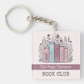 Personalized Book Club Floral Sleutelhanger (Voorkant)