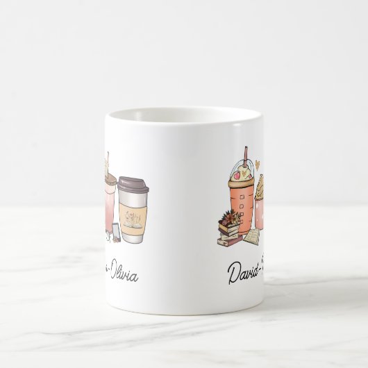 Personalized Book & Coffee Day Mug – Custom Name (Centre)