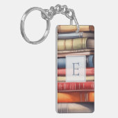 Personalized Book Lover Monogram  Sleutelhanger (Voorkant Links)