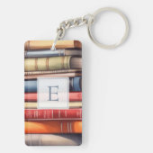 Personalized Book Lover Monogram  Sleutelhanger (achterkant)
