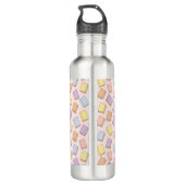 Personalized Bookish Girly Cute Bow Name Pink Back Waterfles (Achterkant)