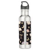 Personalized Bookish Girly Cute Dark Magic Name Waterfles (Achterkant)