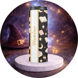 Personalized Bookish Girly Dark Magic Cute Name Thermosbeker