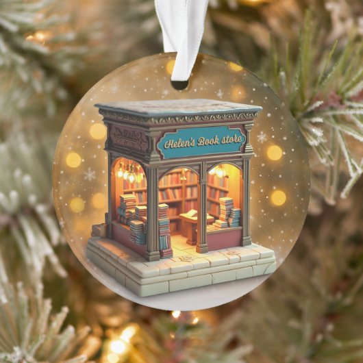 Personalized Bookstore Christmas Ceramic Ornament (Arbre)
