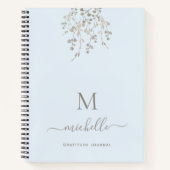 Personalized Botanical Blue Gratitude Journal (Devant)
