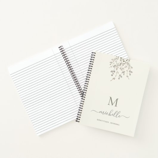 Personalized Botanical Ivory Gratitude Journal (Intérieur)