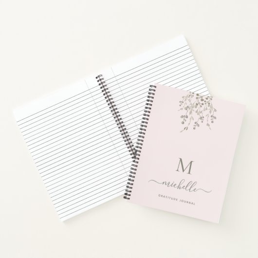 Personalized Botanical Pink Gratitude Journal (Intérieur)