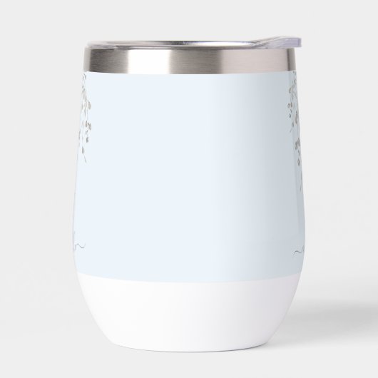 Personalized Botanical Watercolor Monogram Blue (Gauche)