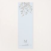 Personalized Botanical Watercolor Monogram Blue Yogamat (Voorkant)