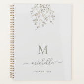 Personalized Botanical Watercolor Monogram Gray (Devant)