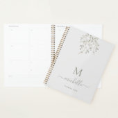 Personalized Botanical Watercolor Monogram Gray Planner (Display)