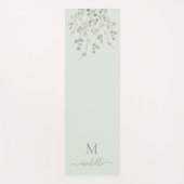 Personalized Botanical Watercolor Monogram Sage Yogamat (Voorkant)