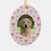 Personalized Bow Pattern Pet Photo Ornament  (Rechts)