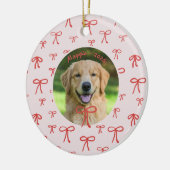Personalized Bow Pattern Pet Photo Ornament  (Links)