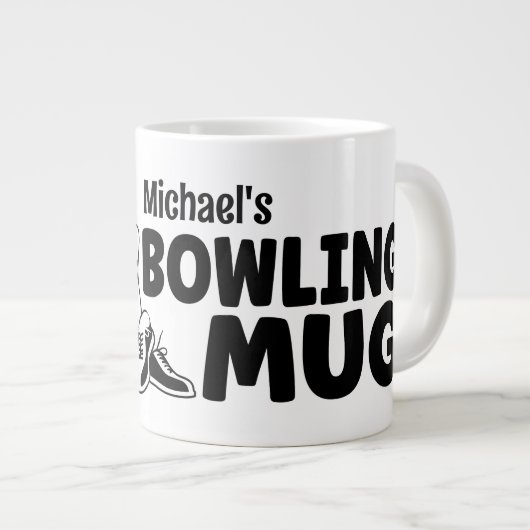 Personalized Bowling Mug Gift Jumbo-Tasse Extra Grote Beker (Voorkant rechts)
