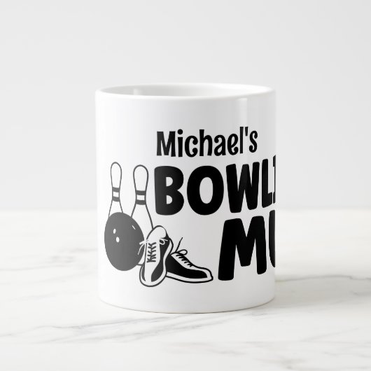 Personalized Bowling Mug Gift Jumbo-Tasse Extra Grote Beker (Voorkant)
