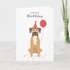 Personalized Boxer Birthday Card, boxer lover card Kaart