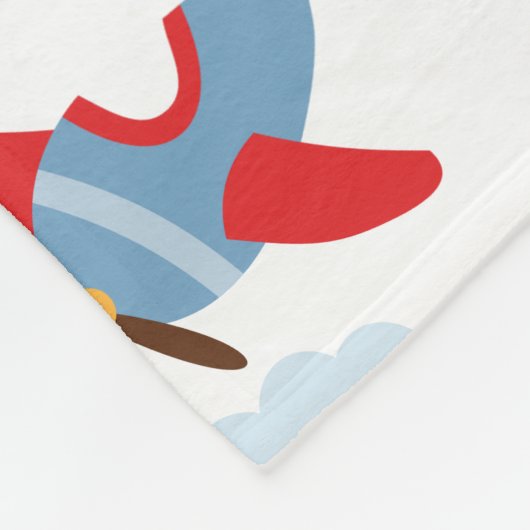 Personalized Boy Airplanes Fleece Deken (Hoek)