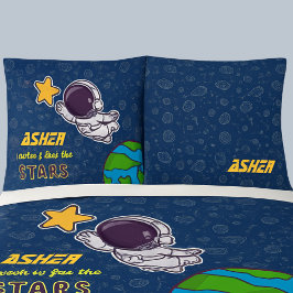Personalized Boy Astronaut, Star & Space Explorer  Kussensloop