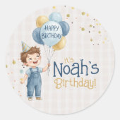 Personalized Boy Birthday Party Sticker (Devant)