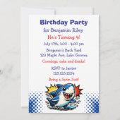 Personalized Boy's Nautical Birthday Party Kaart (Achterkant)