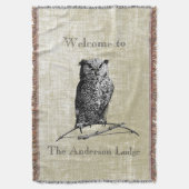 Personalized Boy's Room  Owl Deken (Voorkant Verticaal)