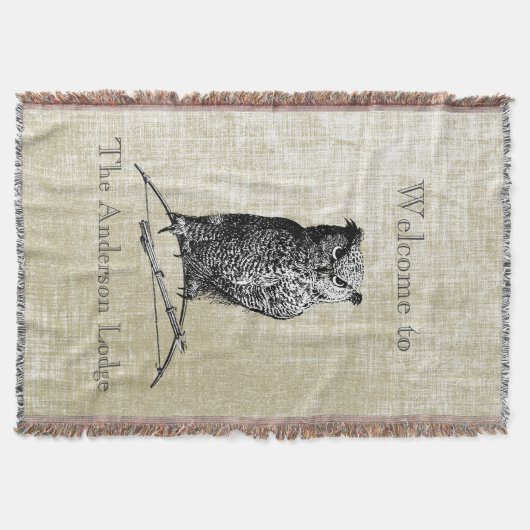 Personalized Boy's Room  Owl Deken (Voorkant)