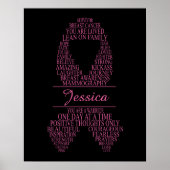 Personalized Breast Cancer Ribbon Wall Art Poster (Voorkant)