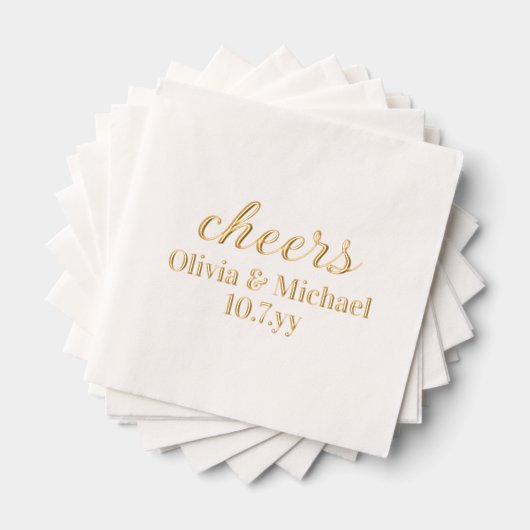 Personalized Bride and Groom Wedding Reception Folie Servetten (Insitu (Gestapeld))