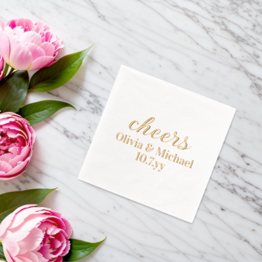 Personalized Bride and Groom Wedding Reception Folie Servetten (Insitu (Huwelijk))