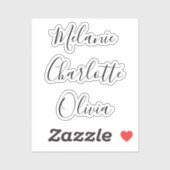 Personalized Bridesmaid's Name stickers (Vel)