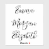 Personalized Bridesmaid's Name stickers (Vel)