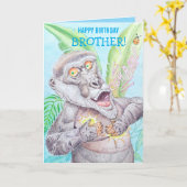 Personalized Brother's Birthday Greeting Card  Kaart (Gele Bloem)