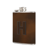Personalized Brown Leather Hip Monogram Initial H  Heupfles (Links)