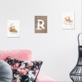Personalized Brown Teddy Bear Nursery Poster Set (Salon)