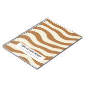 Personalized Brown Wave Patterned  Notitieboek (Linkerzijde)