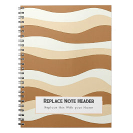 Personalized Brown Wave Patterned  Notitieboek