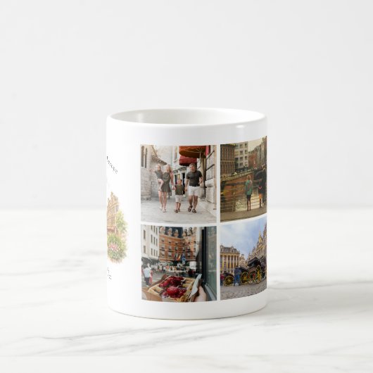 Personalized Brussels Belgium Travel Photo Mug (Centre)