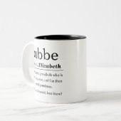 Personalized Bubbe Definition Tweekleurige Koffiemok (Voorkant links)