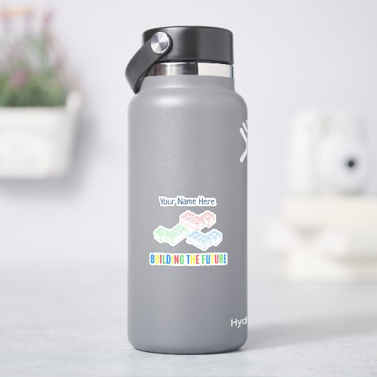 Personalized Building Bricks Sticker (HydroFlask)