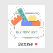 Personalized Building Bricks Sticker (Vel)