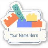 Personalized Building Bricks Sticker (Voorkant)
