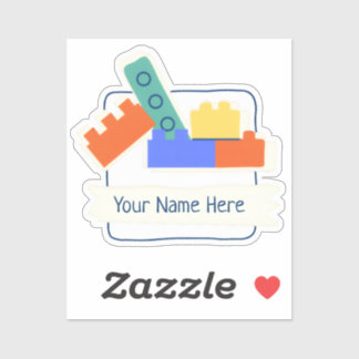 Personalized Building Bricks Sticker