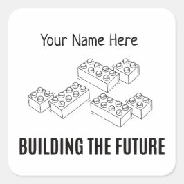 Personalized Building Bricks Vierkante Sticker