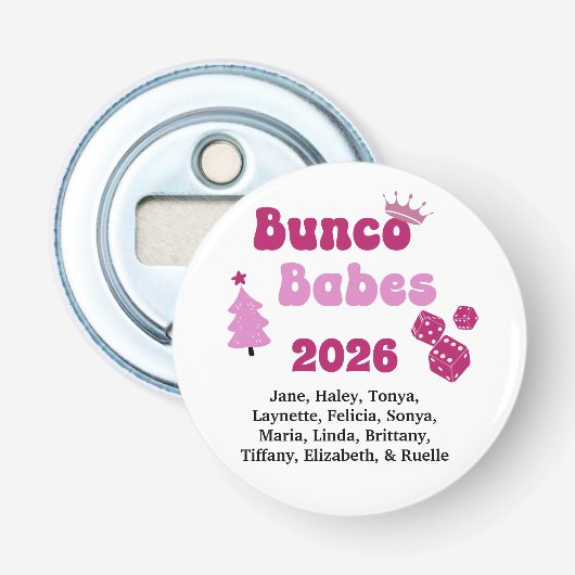 Personalized Bunco Babe  Button Flesopener (Voorkant)