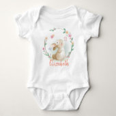 Personalized Bunny Baby Custom name Rabbit floral Romper (Voorkant)